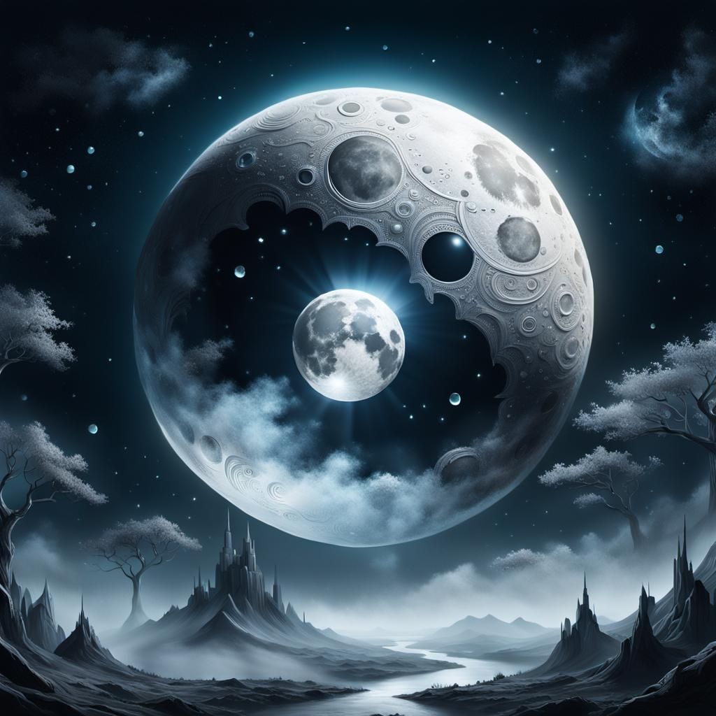 Moon Eye: Surreal Crystal Art in Dreamlike Mist