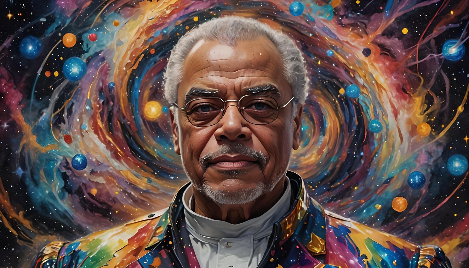 Celestial Portrait in Baroque Space Art Style