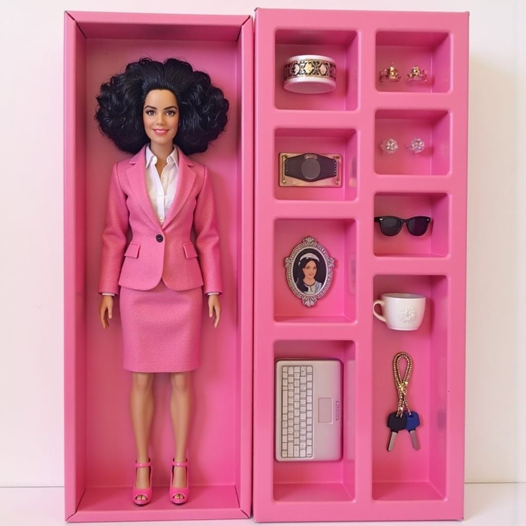 Elegant Italian-American Barbie Doll in Pink Skirt Suit