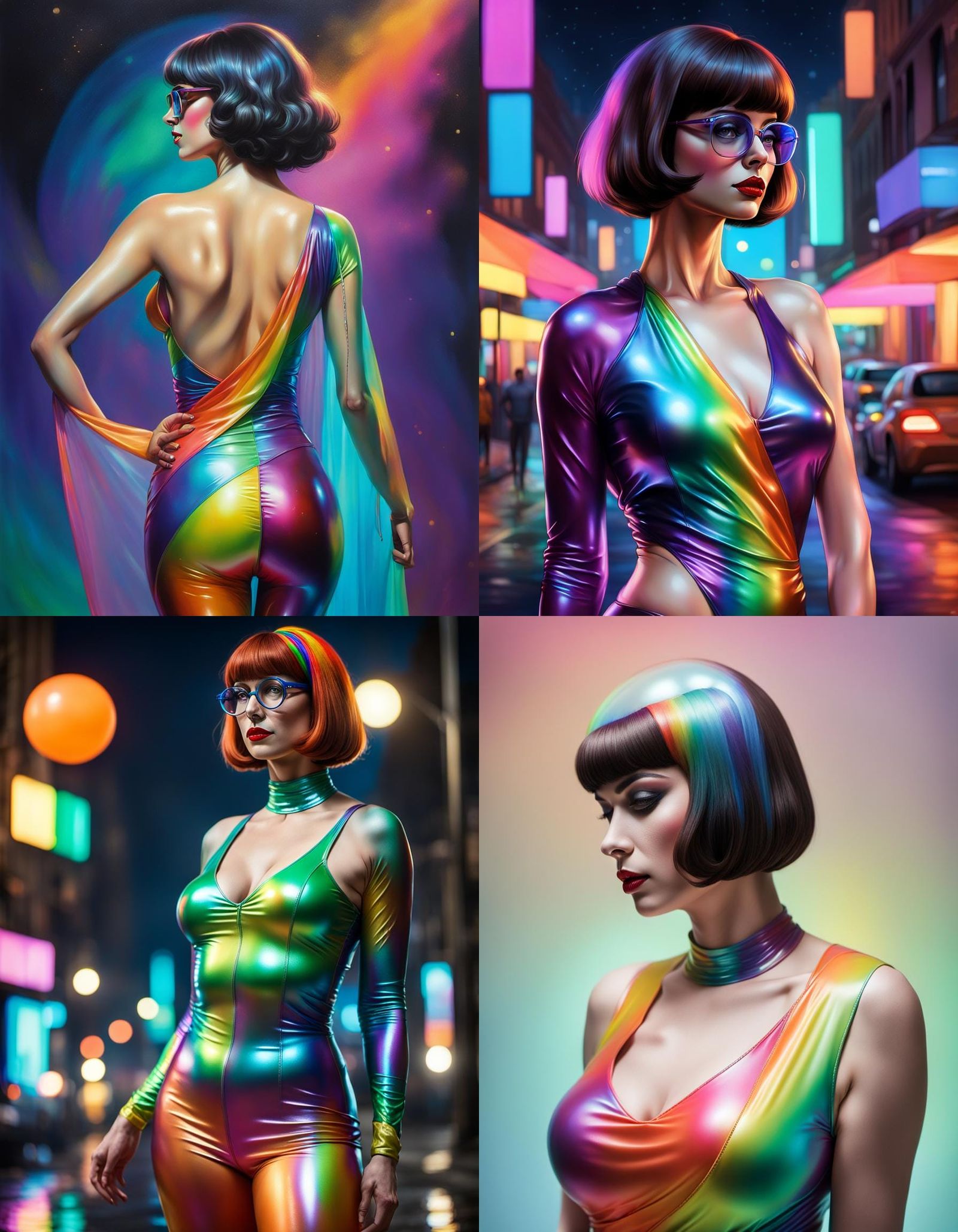 Hyperrealistic Velma in Wet Clothes, Painterly Style