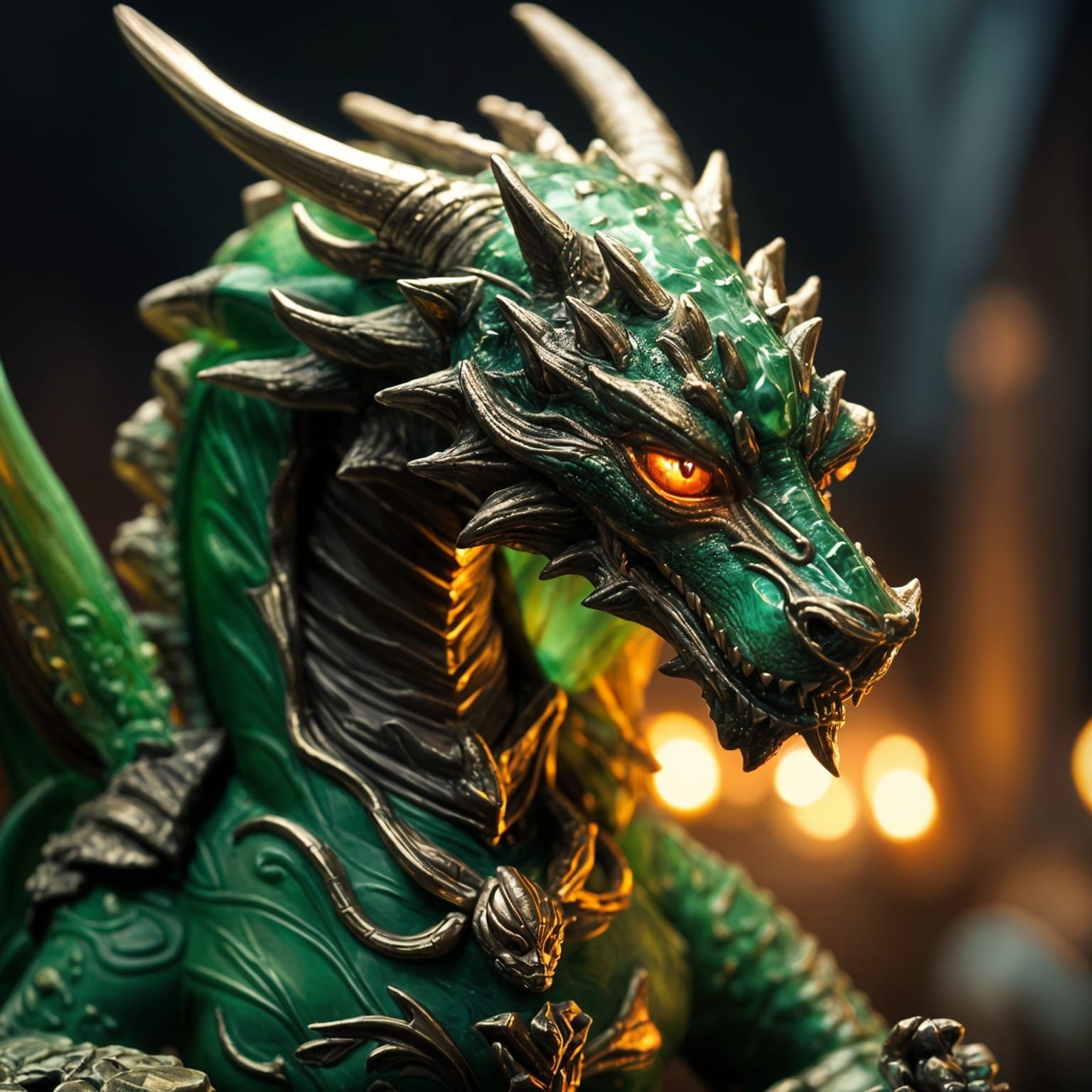 Dragon Figurine in Blown Glass Style