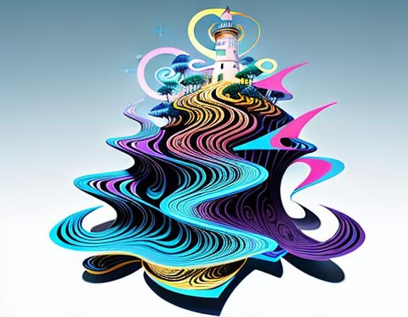 Colorful Flow of Time Technical Drawing