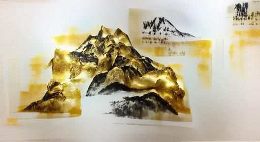 Xieyi Ink Wash Painting of a Mountain