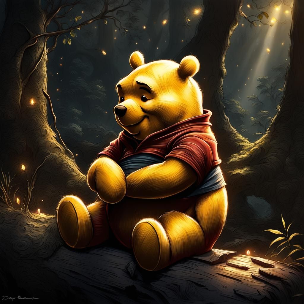 Realistic Winnie the Pooh Digital Illustration