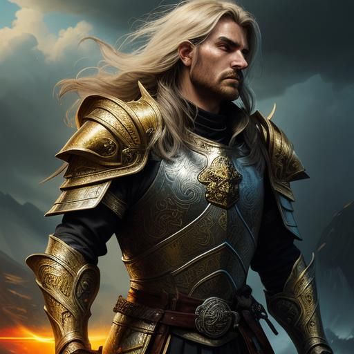 Ornate Holy Warrior Concept Art Portrait