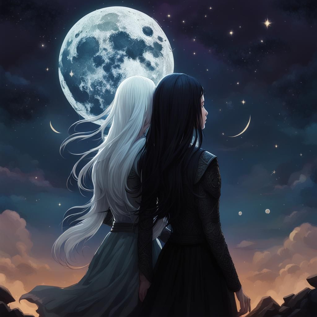 Elyra and Lila in Moonlight