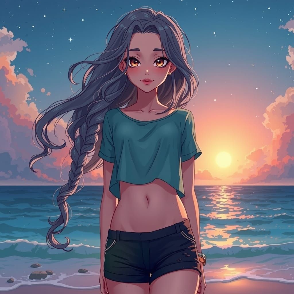 Serenity meets sunset in a vibrant embrace