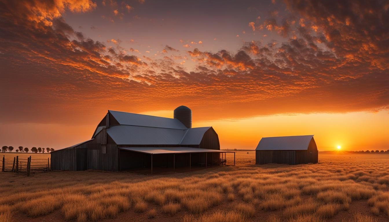 Dusty Australian Farm at Sunset in Unreal Engine
