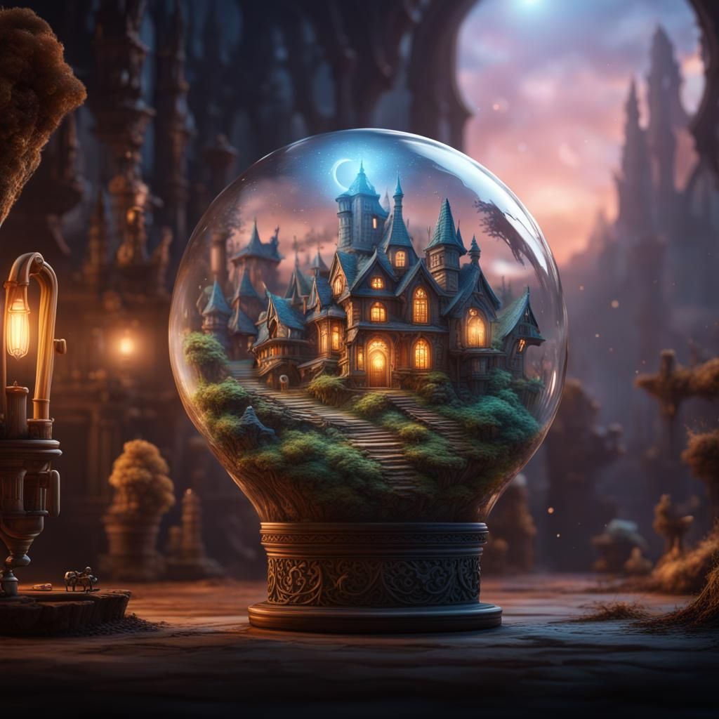 Fantasy World Inside a Light Bulb