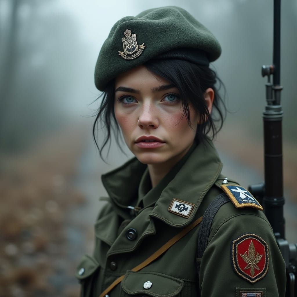 Confident German Soldier in Hyperrealistic Uniform