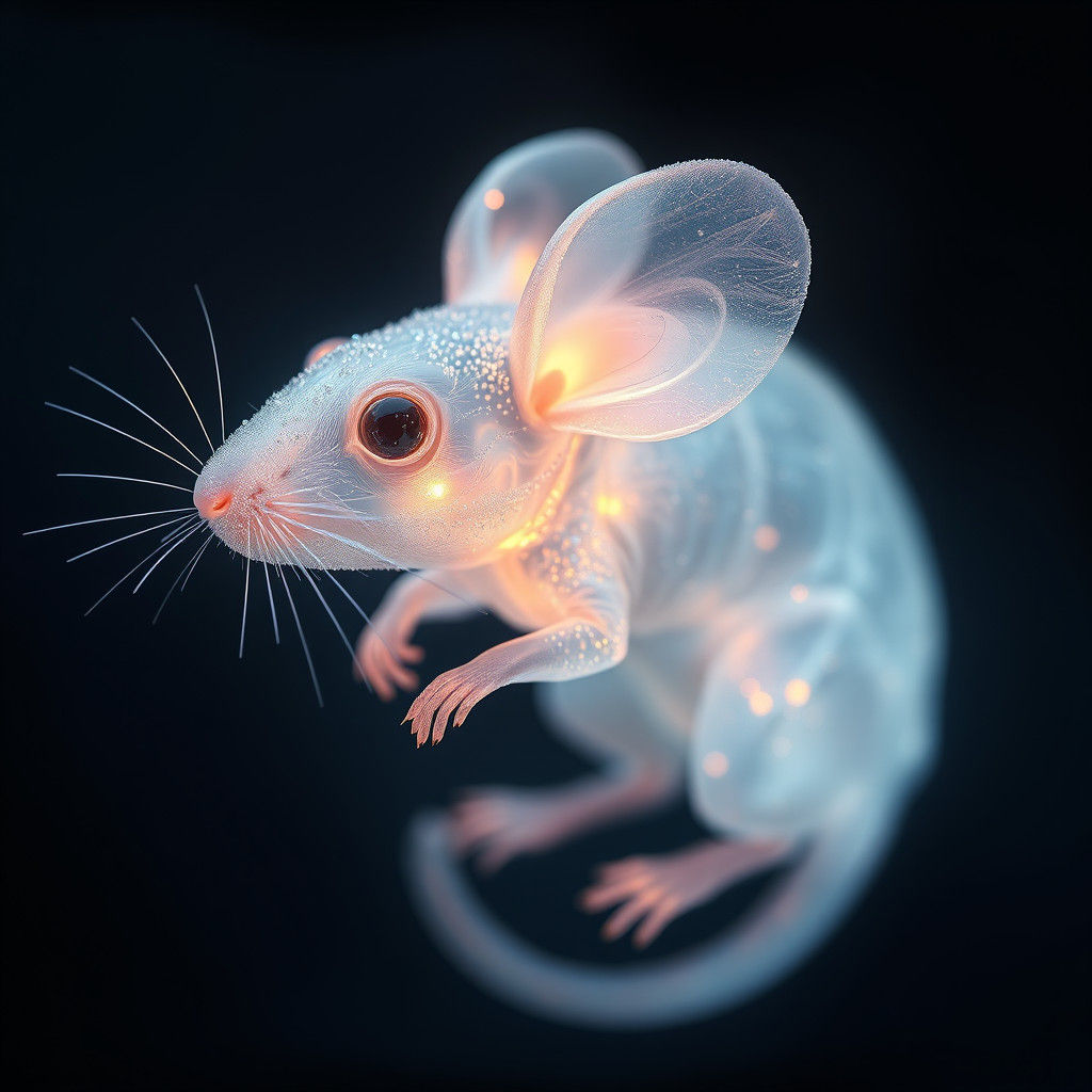 Luminous Mouse Made of Shimmering Light