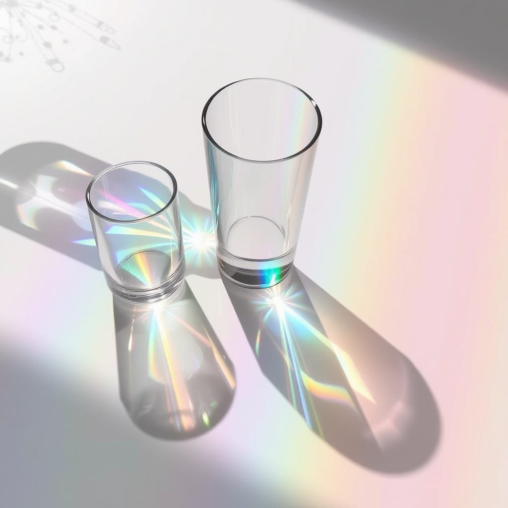 Glass Objects and Their Rainbow Shadows