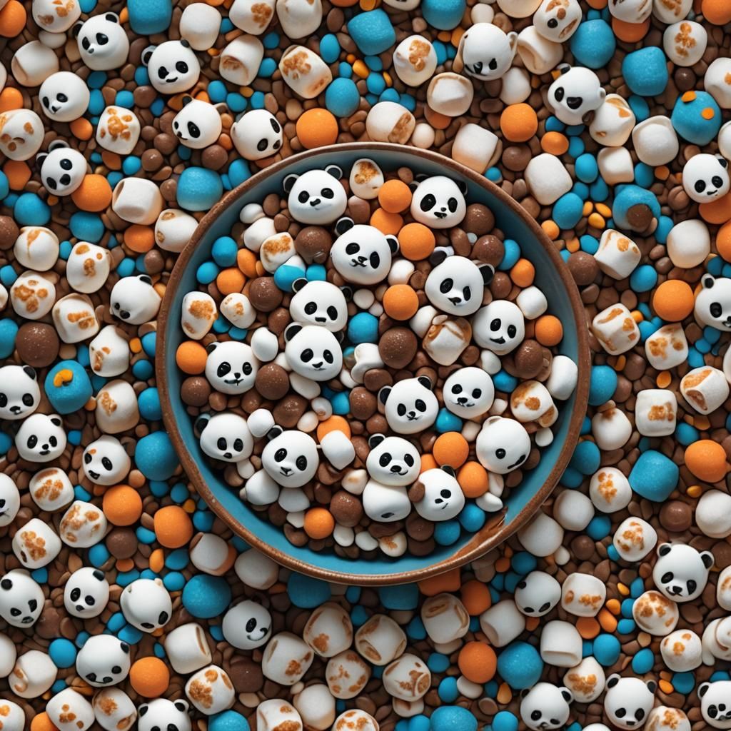 Panda Cereal Bowl: Whimsical Fantasy Art