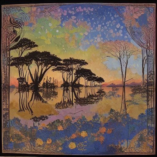 Ancient Sakura Tree with Knotwork Details