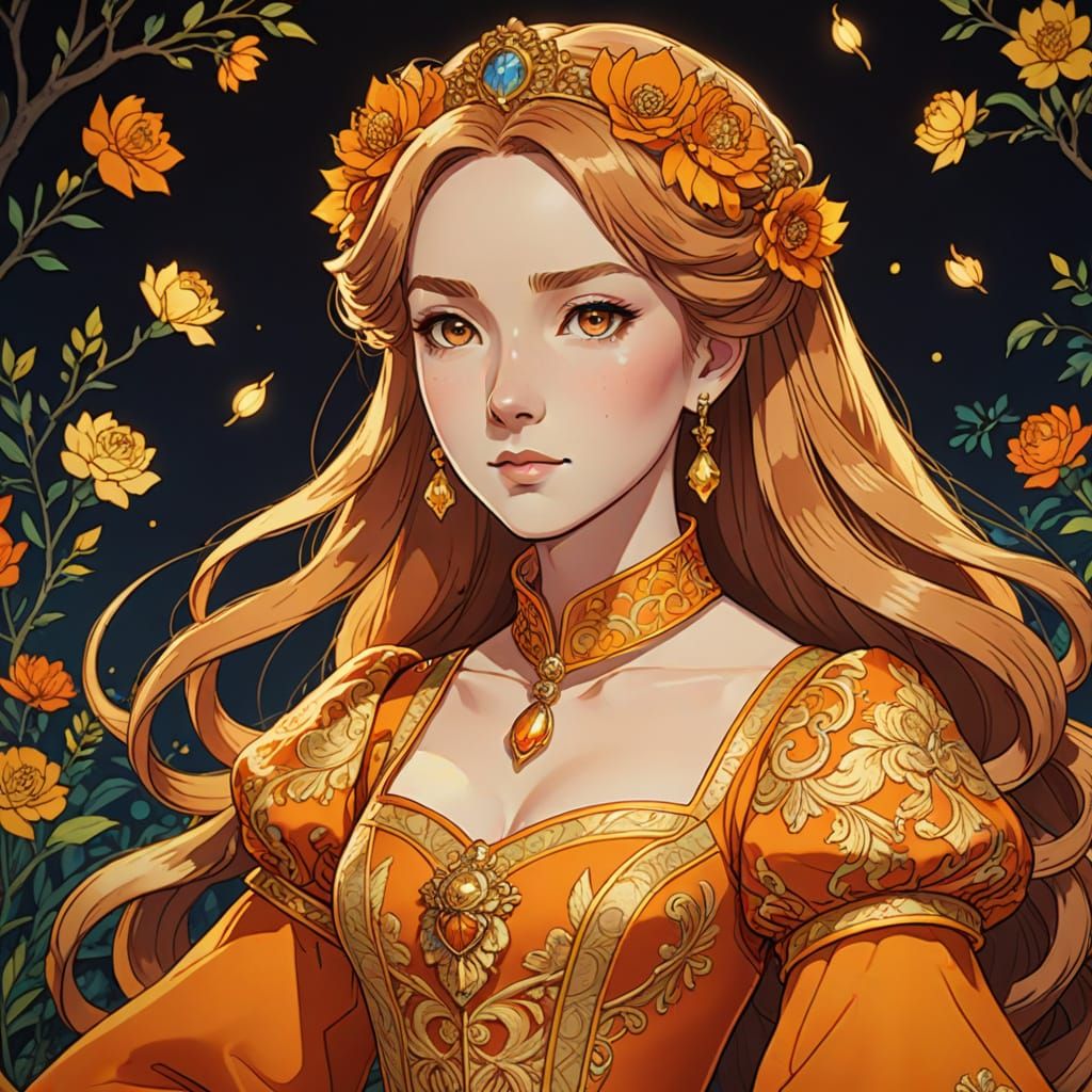 Katherine Howard in Vibrant Anime Style