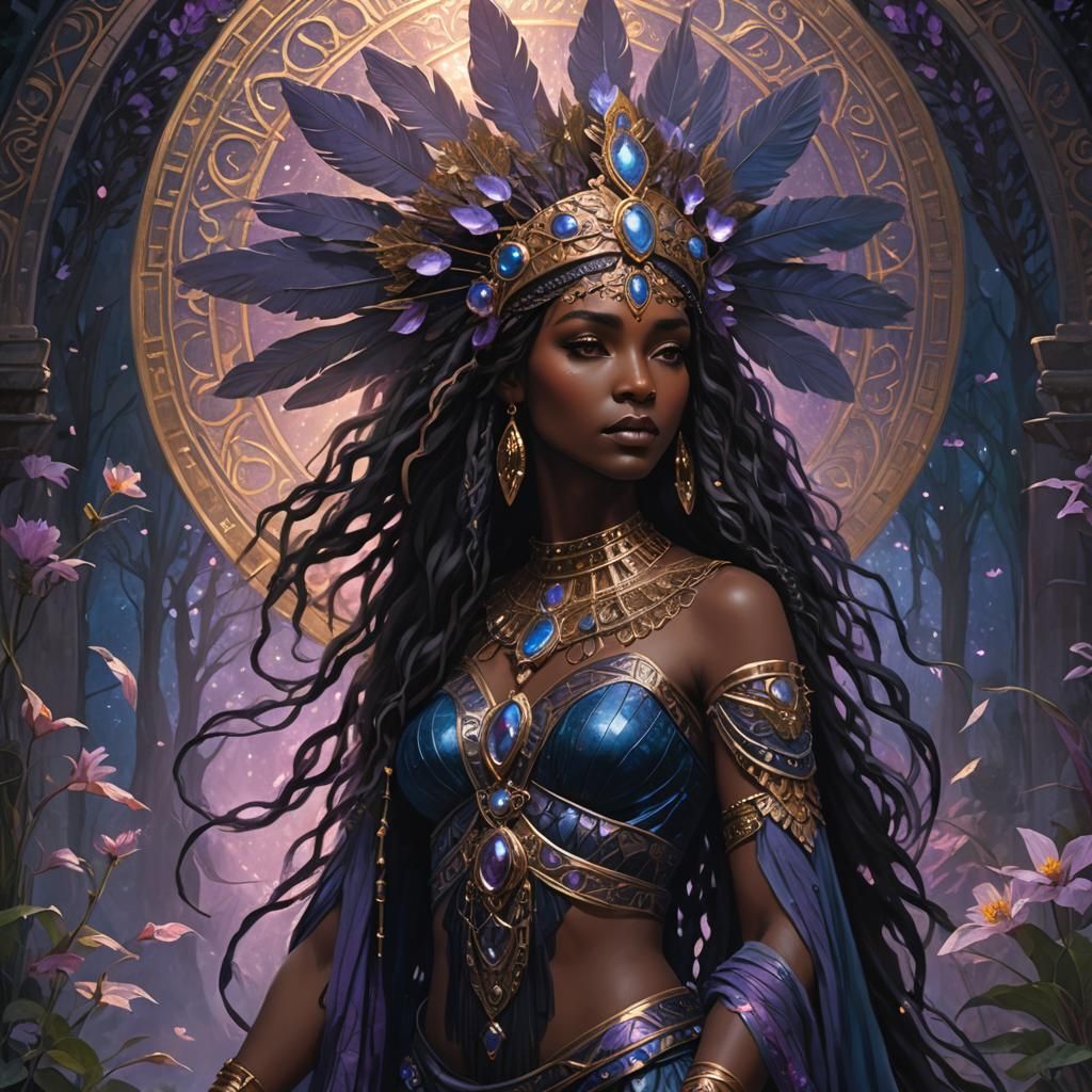 Pleadian Goddess in Dreamlike Pre-Raphaelite Style