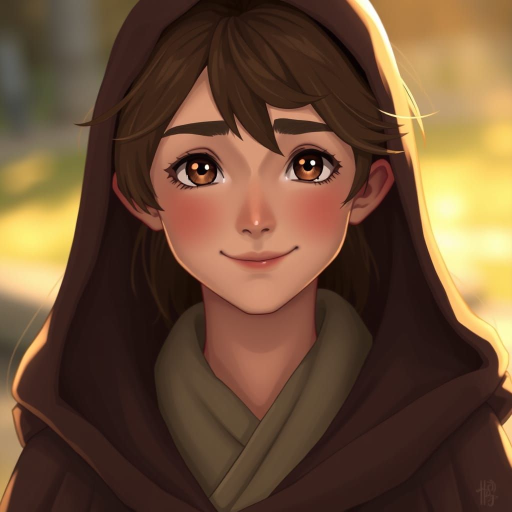 Teenage Wizard Portrait in Whimsical Mystical Style