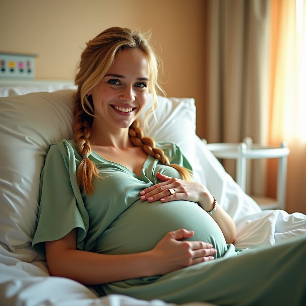 Radiant Expectant Mother in Gentle Light
