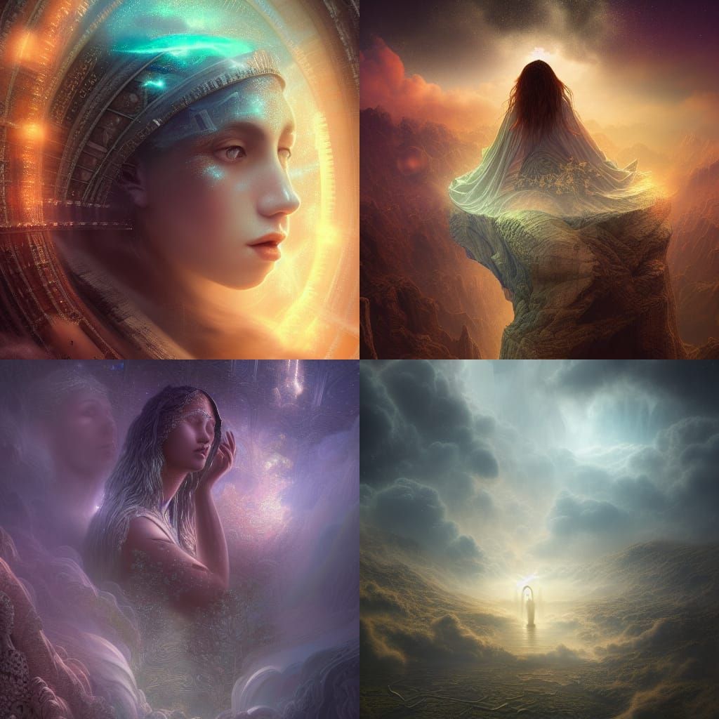 God's-Eye View: Holographic Astral Cosmic Illustration