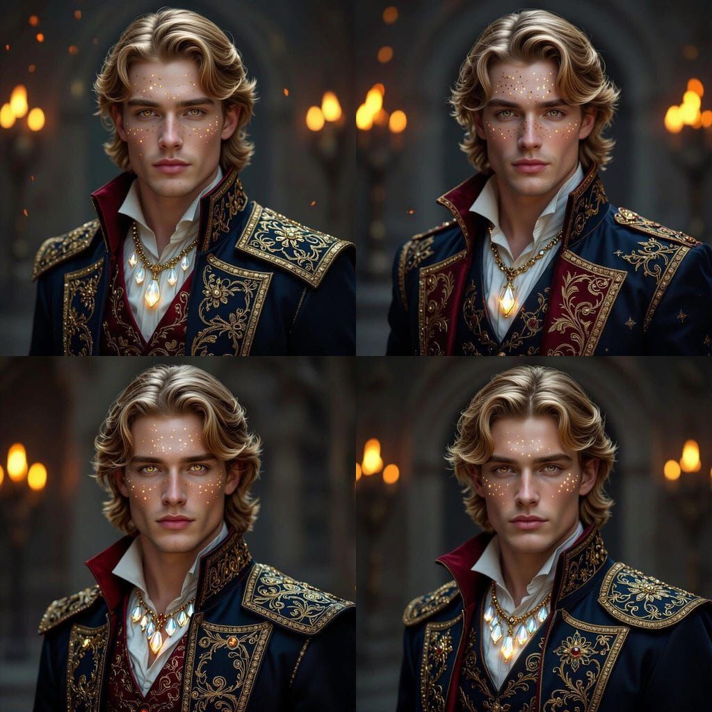 Sorcerous Man with Golden Scales and Fiery Eyes