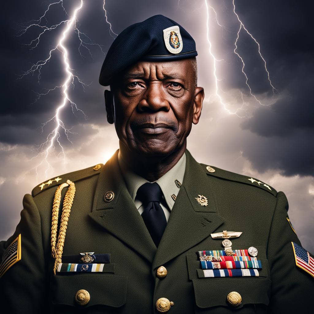 Striking Portrait of Military Veteran in Uniform