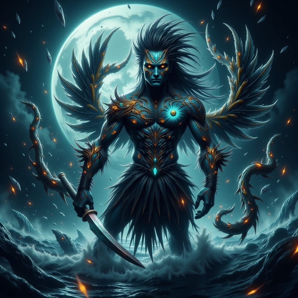 Mysterious Aztec Warrior Emerges from Ocean Mist