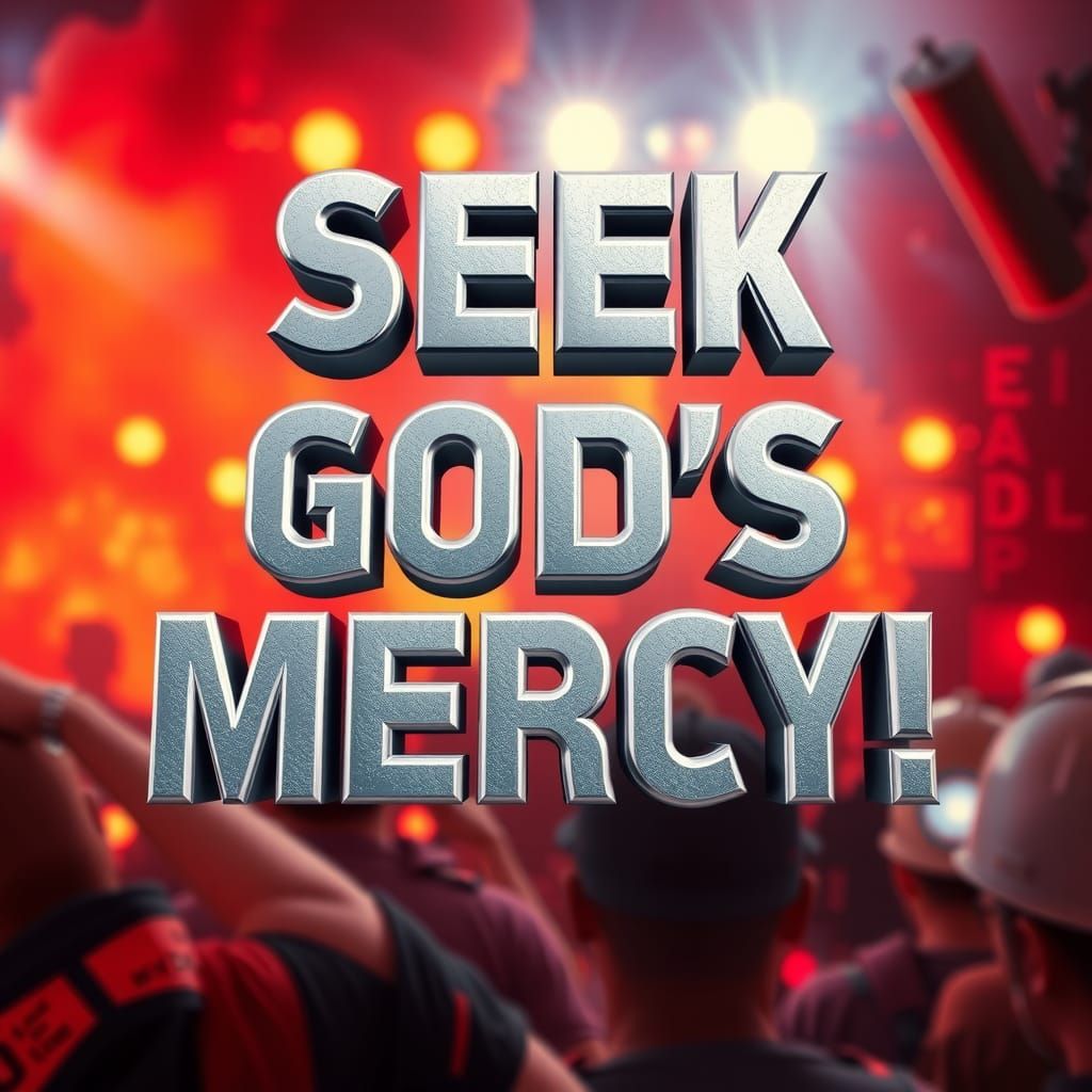 Fiery Emergency Scene: Seek God's Mercy in 3D Art