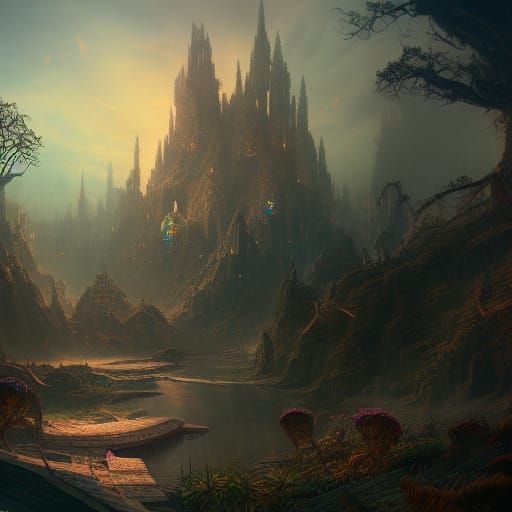 Fantastical Matte Painting in Deep Color