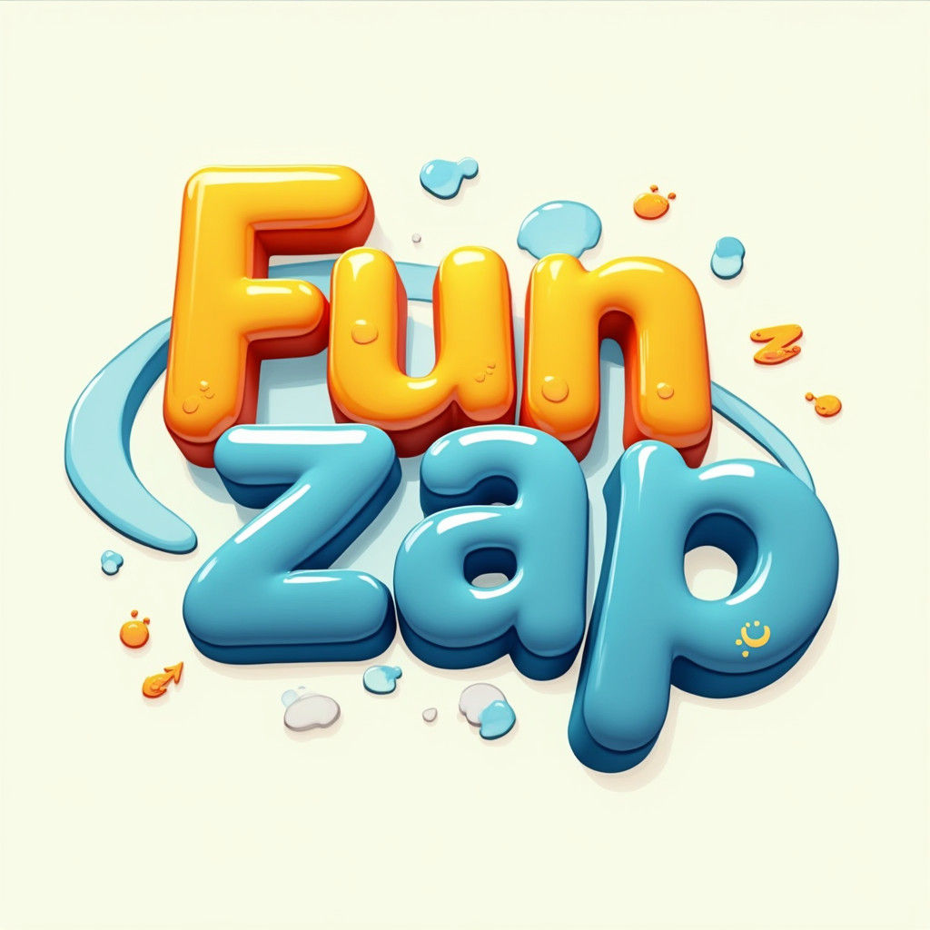 Playful 3D Funzap Logo Design in Bright Colors