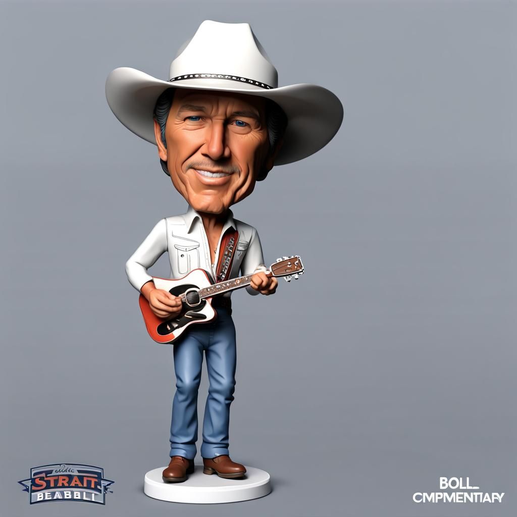 George Strait Bobblehead Figurine: Detailed Matte Painting