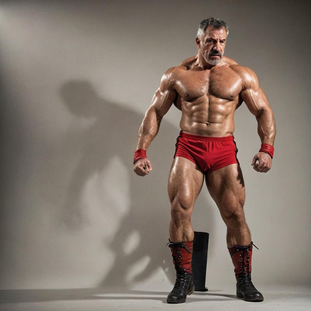 Powerful Greek Wrestler in Dynamic Sports Photography