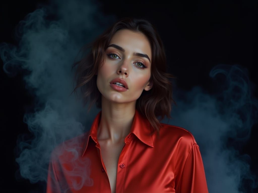 Ethereal Airbrushed Portrait in a Futuristic Style