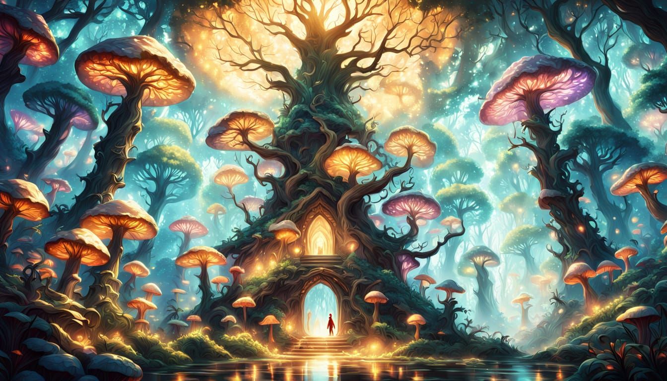 King of the Golden Mountains in Vibrant Fantasy Realm