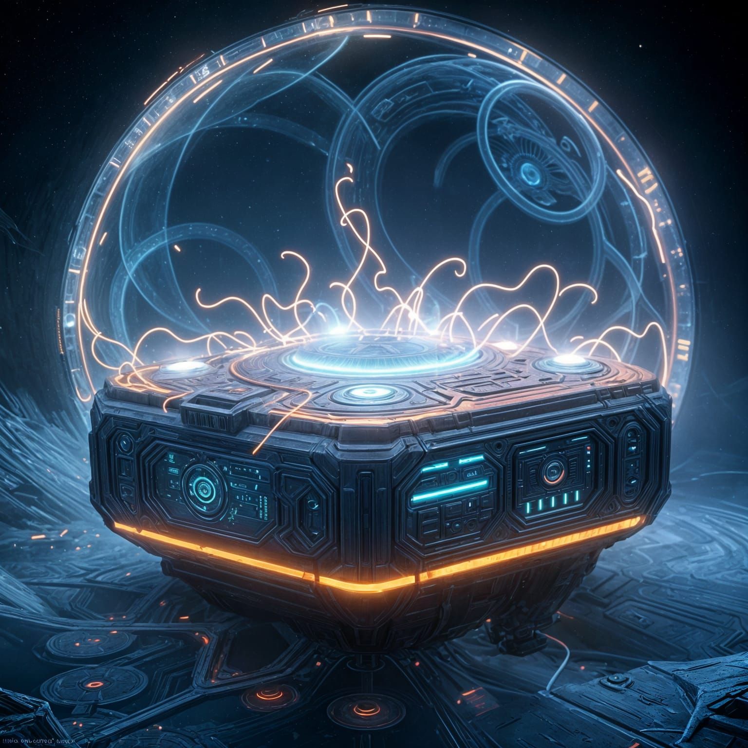 Alien AI Computer: Detailed Matte Painting