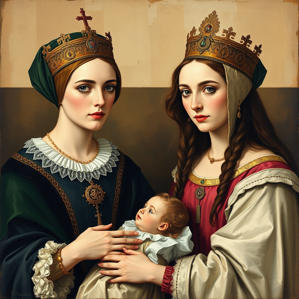 Lesbian Queens and Daughter: Medieval Abstract Art