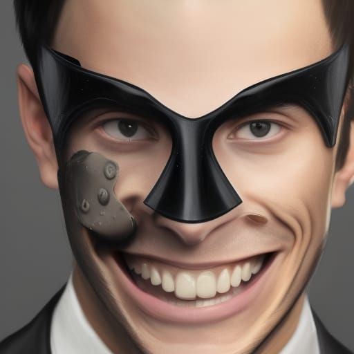 Man in Sparkly Mask: Hyperdetailed Portrait