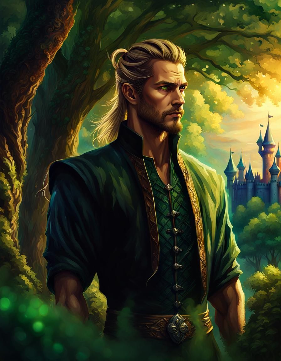 Dark Fantasy Warrior in Golden Light