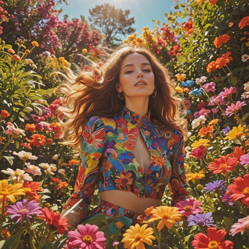 Vibrant Floral Wonderland in Whimsical Style