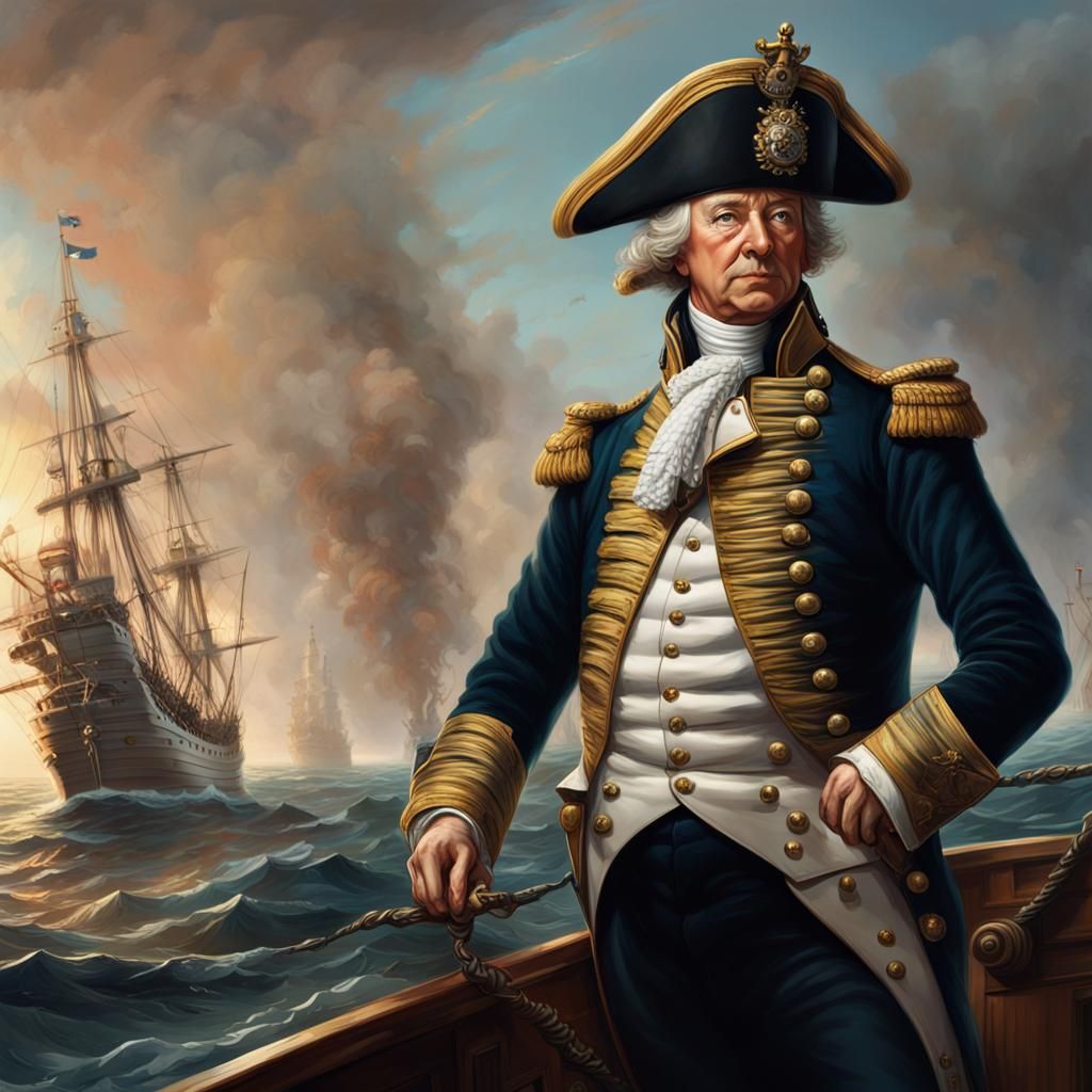 British Admiral in Sea Battle: Splash Art