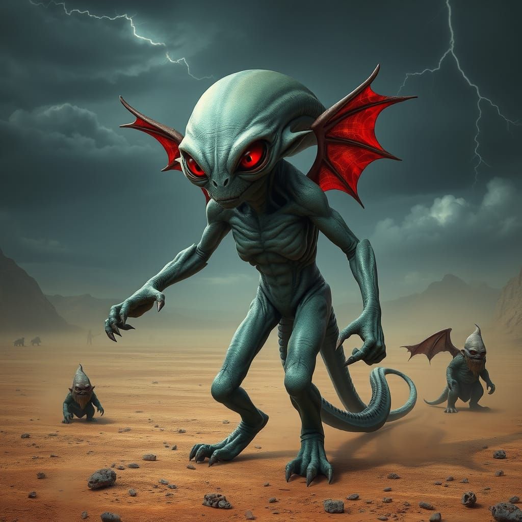 Otherworldly Alien Creature Dominates Barren Landscape