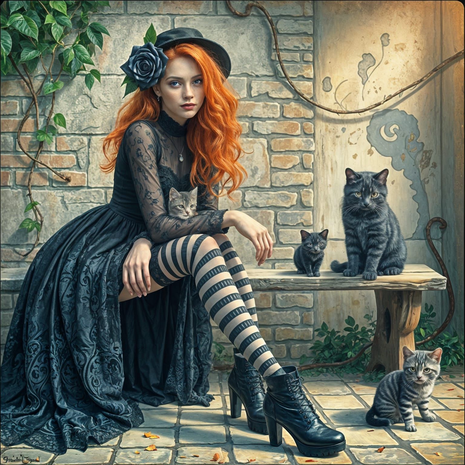 Ginger Goddess in Impasto Style