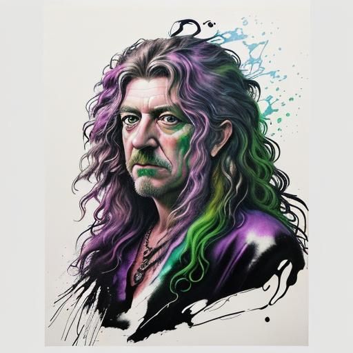 Psychedelic Portrait of a Figure in Vibrant Colors