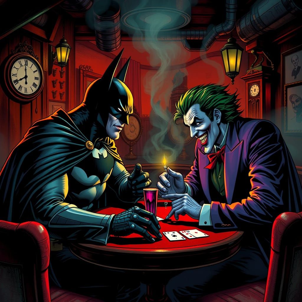 Batman and Joker Play Poker in Gritty Gotham Tavern