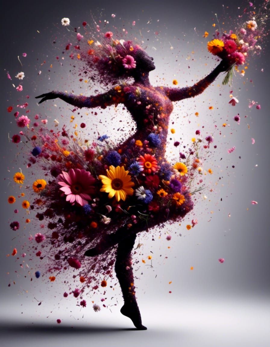 Breathtaking Flower Dancer Silhouette Explosion