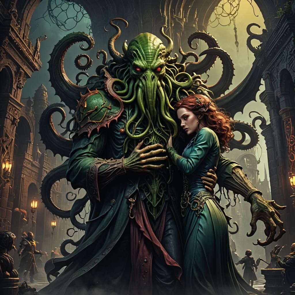Cthulhu's Dark Seduction: A Matte Painting