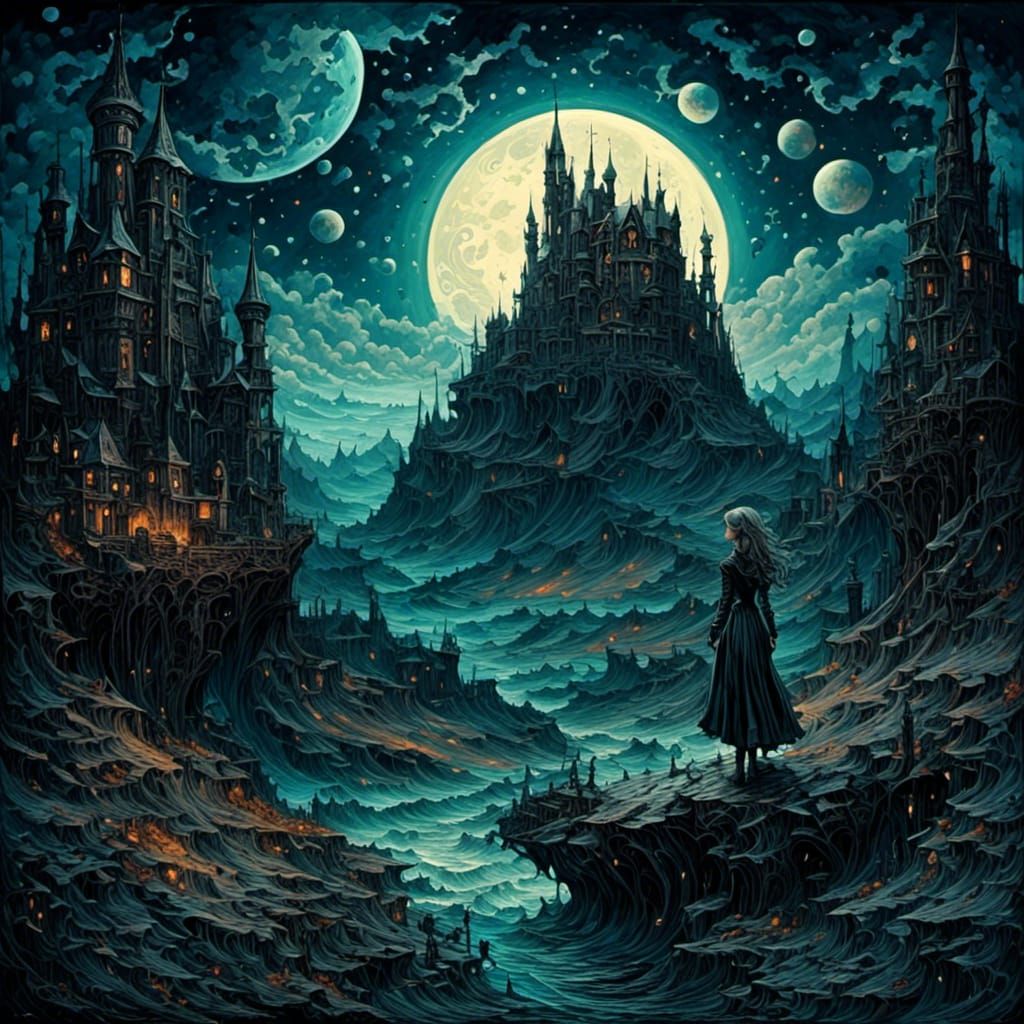 Gothic Poisonous Lover in Oil on Canvas