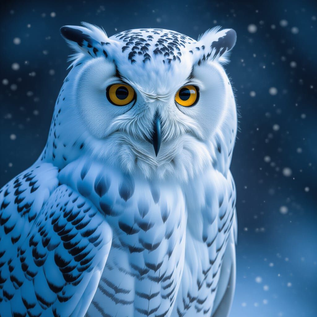 Magical Snowy Owl in Cinematic Film Style