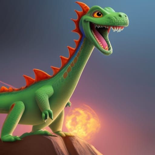 Cute Dragon in 3D Digital Art Style