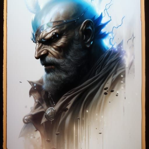 One-Punch Man Ink Portrait with Runic Tattoos