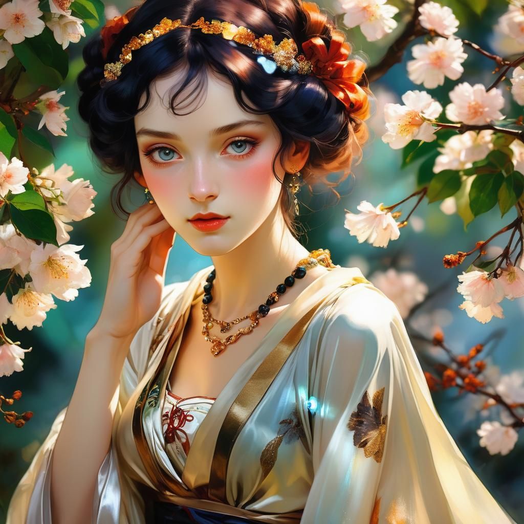 Enchanted Garden Muse in 90s Anime Style